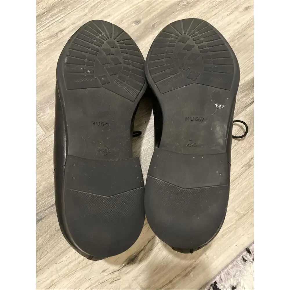 HUGO BY HUGO BOSS MENS BLACK DRESS OXFORD SHOES SIZE EU45.5/US11.5 MADE IN LAOS